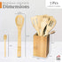 IGA - Organic Bamboo Cooking Utensils Set Spoons, Spatulas With Holder For High Heat Resistant In Nonstick Pots, Pans & Cast Irons Skillets (8-Piece Set) Great Gift Idea For Everyday Use