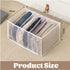 Clothes Organizer, Washable Wardrobe Clothes Organizer,Jeans Compartment Storage Box,Foldable Closet Drawer Organizer Clothes Drawer Mesh Separation Box (2 X jeans with 7 Grids-Large, White)