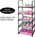Shoe Rack Sturdy Metal Shoe Rack Organizer for Entryway, Multifunctional Space Saving Shelf Organizer for Home Storage (5 Tier)