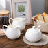 12 OZ Porcelain Sugar and Creamer Set Serving for Coffee Tea, 2 Pack Cream Pitcher with 1 Pack Sugar Bowl with Lid Spoon, White