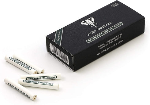 White Elephant 45 Filters x 6mm Active Charcoal Pipe Filter from Germany
