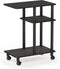 Furinno Turn-N-Tube U Shape Sofa Side Table with Casters, Espresso/Black