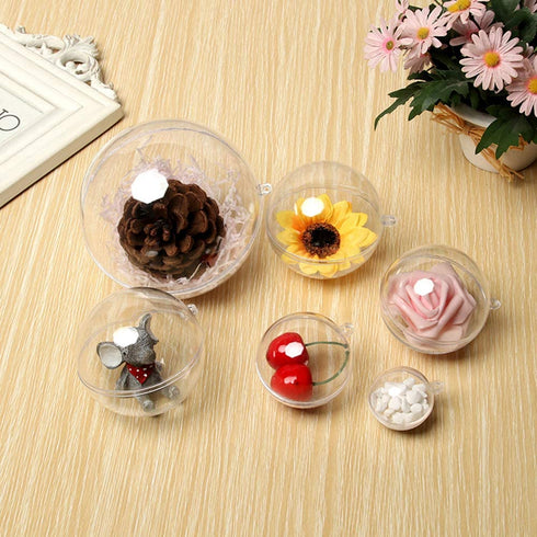 KENAST Clear Plastic Fillable Ornaments Ball, DIY Ornaments for Christmas, Wedding, Party, Home Decor (160mm/2pcs)