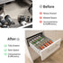 YEEWELL Spice Rack/Adjustable 4-Tiers Drawer Organizer for Kitchen Cabinets/Seasoning Organizer with Strong Grip Shelf Liner, 15-3/4" Large, White