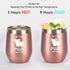 Gingprous Pig Swine Lover Gifts on Christmas Birthday, Gettin' Piggy With It Cute Funny Wine Tumbler with Pig, 12 Oz Stainless Steel Insulated Wine Tumbler with Lid and Straw, Rose Gold