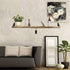 Iron 8 inch Shelf Brackets Flat Angle Curved Black Floating Industrial Shelves Support Brackets, Set of 2