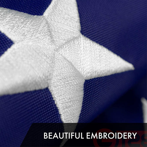 G128 American Flag | 3x5 feet | Embroidered 210D Embroidered Stars, Sewn Stripes, Brass Grommets, Indoor/Outdoor, Vibrant Colors, Quality Polyester, US USA Flag