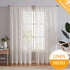FMFUNCTEX Linen-Blend Sheer Curtains for Living Room 63-inch Long Vintage Flax Window Drapes for Farmhouse Bedroom Rod Pocket 52" Wide Set of 2 Natural