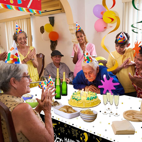 Retirement Party Decorations, 6 Pack Large Size Plastic Happy Retirement Tablecloth Decor for Women Men Retirement Parties