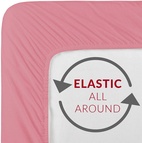 Mellanni Extra Deep Pocket King Fitted Sheet - Cooling Sheets up to 21" Deep Mattress - Hotel Luxury 1800 Bedding - Wrinkle, Fade, Stain Resistant - 1 Single King Fitted Sheet Only (King, Pink)