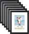 Icona Bay 8x10 Picture Frames w/ Mat for 5x7 (Black, 6 Pack), Sturdy Wood Composite Photo Frames, Sleek Design, Table Top or Wall Mount, Exclusives Collection