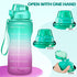 4AMinLA Motivational Water Bottle 64/100oz Half Gallon Jug with Straw and Time Marker Large Capacity Leakproof BPA Free Fitness Sports Water Bottle