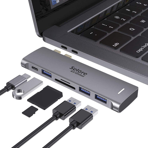 USB C Adapter for MacBook Pro/MacBook Air M1 2020 2019 2018 13" 15" 16", 6 in 1 USB-C Hub MacBook Pro Accessories with 3 USB 3.0 Ports,USB C to SD/TF Card Reader and 100W Thunderbolt 3 PD Port