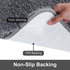 Buganda Microfiber Bathroom Contour Rug (20x24, Grey) Shaggy Soft and Absorbent , Non Slip, Thick Plush, Machine Washable U Shape Toilet Rug for Bathroom