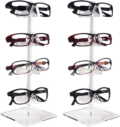 Mooca 2 Set Piece Acrylic Eyeglasses Frame Riser Display Stand Sunglasses Rack Sunglasses Rack Holder Acrylic Eyewear Display (4 Frames for Each Holder)