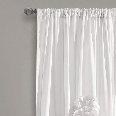 Lush Decor, White Serena Window Panel for Living, Dining Room, Bedroom (Single Curtain), 84 x 54 L