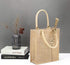 Segarty Tote Bags, 3 Pack Small Burlap Jute Reusable Canvas Gift Favors Bag with Handles Blank Totes Bulk for Bridesmaid Wedding, Women Market Grocery Shopping, Bachelorette Party, Beach Trip, DIY
