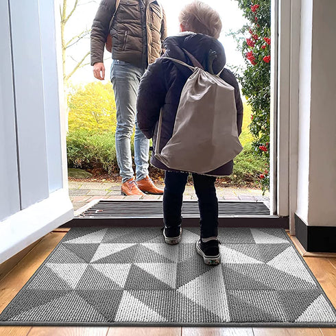 DEXI Indoor Doormat, Non Slip Absorbent Resist Dirt Entrance Rug, 20x32 Machine Washable Low-Profile Inside Floor Door Mat