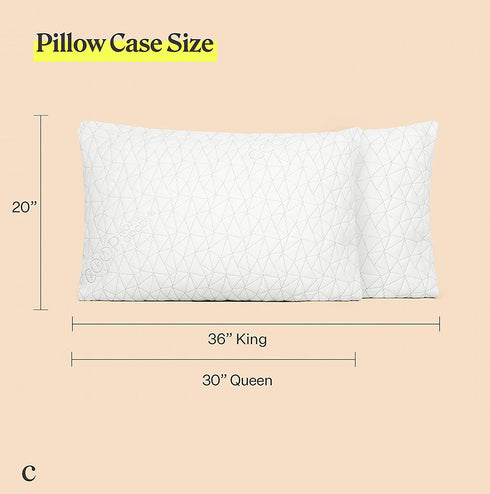 Coop Home Goods - Pillow Case for Memory Foam Pillows - Breathable Ultra Soft Fabric Pillow Covers from Bamboo Derived Viscose Rayon and Polyester Blend - Queen Size (20 x 30)