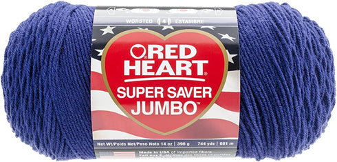Red Heart Super Saver Jumbo Yarn, Soft Navy