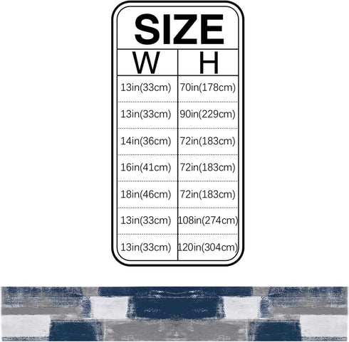 BINGIGO Blue Dining Table Runner 70 inches Long Abstract Navy Blue and Gray Coffee Table Runners for Wedding Birthday Party Thanksgiving Holiday Dinner 13x70inch
