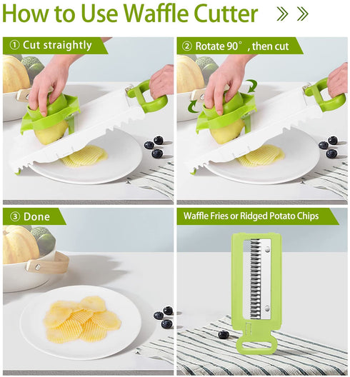 Mandoline Slicer for Kitchen Mandolin Slicing Tool 6 in 1 Vegetable Mandoline Slicer Cutter Chopper Grater Slicers for Fruits Vegetables Julienne Carrot Cucumber Sweet Potato Chip Slicer Thin