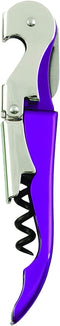 True TrueTap Metallic Purple Double Hinged Waiters Corkscrew, Stainless Steel Wine Key with Foil Cutter 4.75x0.5x1