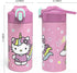 Zak Designs Sanrio Hello Kitty Vacuum Insulated, Stainless Steel Kids Water Bottle with Flip-Up Straw Spout and Locking Spout Cover, Durable Cup for Sports or Travel (14 oz, 18/8 SS)
