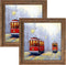 10x10 Brown Picture Frames Square Rustic Wood 2 Pack Display Photo Frame 10 x 10 with Stand for Wall Mounting and Tabletop Home Decoration