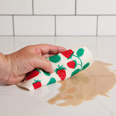 Now Designs Swedish Dishcloth (Set of 2), Strawberries 2 Count