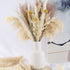 61Pcs Natural Dried Pampas Grass, 17" Tall Fluffy Pompous Grass Dried Flowers Bouquet Decor with Reed Grass/Wheats/Lagurus Ovatus/ for Boho Farmhouse Rustic Vase