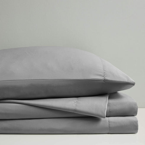 Sleep Philosophy Smart Cool Microfiber Moisture-Wicking Breathable Hypoallergenic 3 Piece Cooling Sheet Set, Twin Size, Grey