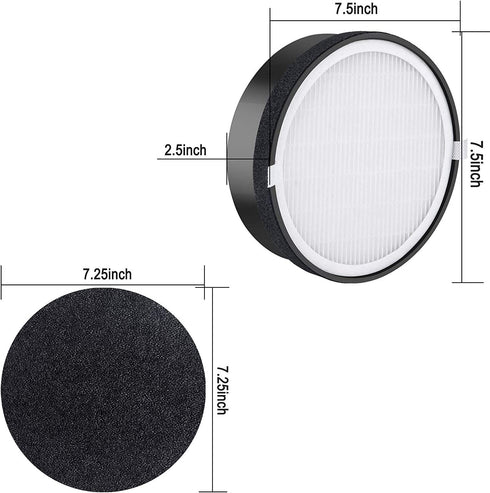 Hongfa LV-H132 Replacement Filters for Levoit Air Purifier, 3-in-1 Nylon Pre True HEPA Filter, True HEPA and Activated Carbon Filters Set LV-H132-RF