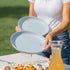 Grow Forward Premium Wheat Straw Dinnerware Sets - 8 Piece Unbreakable Microwave Safe Dishes - Reusable Wheat Straw Plates and Bowls Sets - Wheat Straw Bowls for Cereal, Soup, Camping, RV - Glacier