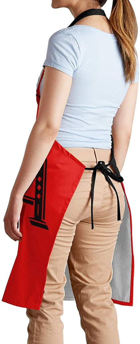 EZYES Pizza Apron, Cat & Pizza Kitchen Aprons with Pocket & Adjustable Neck for Chef Cooking Gardening Home Adult Size