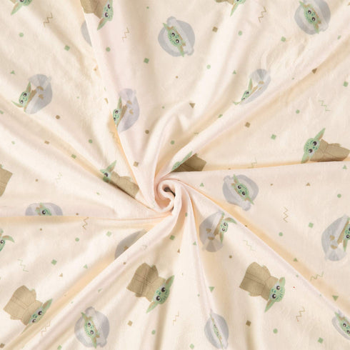 Star Wars Baby Unisex Plush Blanket - Baby Yoda Baby Gifts - Soft Baby Blankets (Off White/Green)
