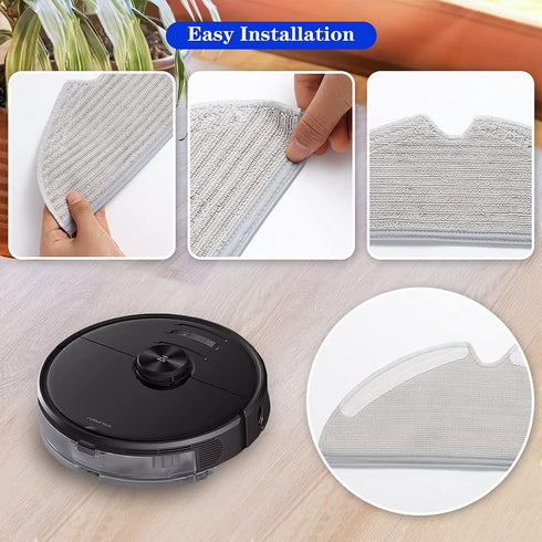 10pcs Replacement Full Microfiber Mopping Pads Washable Vacuum Cleaner Mop Cloths for XiaoMi Roborock S5 Max S6 Pure S6 MaxV S5 S51 S50 S55 Xiaowa E25 E35