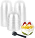 9oz Disposable Plastic Cups with Dome Lids (No Hole),50 pack Dessert Cups for Plastic Fruit, Ice Cream Cake and Mini Snack Bowls€¦