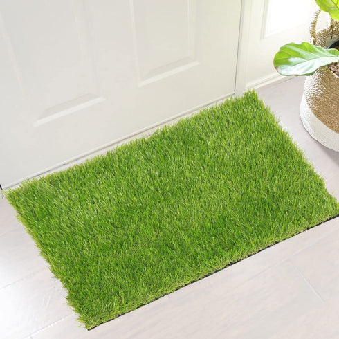 QYH Artificial Grass Doormat Indoor Outdoor Green Lawn Rug Pet Turf for Dogs Pee Pad Synthetic Grass Door Mat Fake Grass for Entrance Way (16" x 24")
