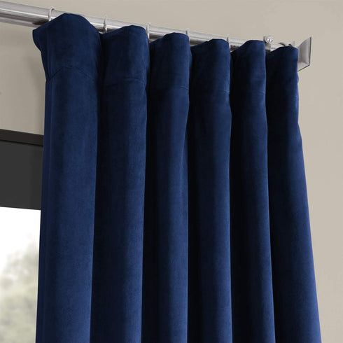 HPD Half Price Drapes VPCH-P Signature Blackout Velvet Curtain (1 Panel), 50 X 120, Union Blue