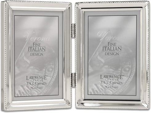 Lawrence Frames 11635D Lawrence Metals Frame, 3.5x5 Double, Silver