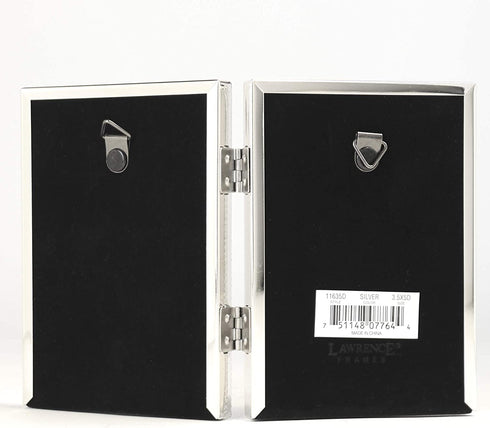 Lawrence Frames 11635D Lawrence Metals Frame, 3.5x5 Double, Silver
