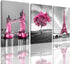 Decor for Bedroom for Girls Pink Paris Theme Room Decor Wall Art Canvas Black and White Art Eiffel Tower Pictures Decorations Tower Paris Eiffel Tower Painting Framed (16"x24"x3Panles)
