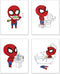 Spiderman Bathroom Prints - Set of 4 (8 inches x 10 inches) Wall Art Decor