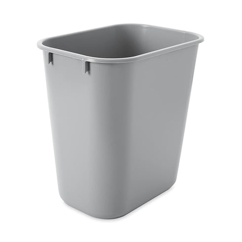 Rubbermaid 2955 GRA 13-5/8 qt Capacity, 11-3/8" Length x 8-1/4" Width x 12-1/8" Height, Gray Color, Linear Low-Density Polyethylene Deskside Small Wastebasket