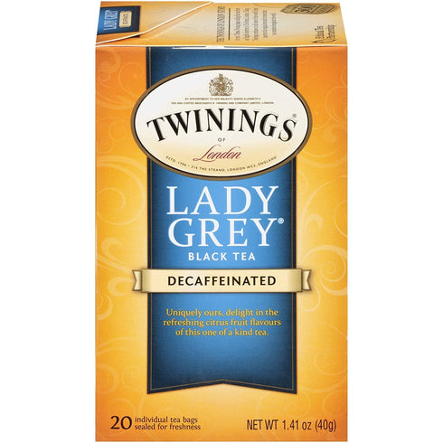Twinings of London Lady Grey Tea Decaf Box of 20 Tea Bags