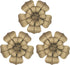 6 Inch Multiple Layer Flower Metal Wall Art Decor Set of 3 (Gold)