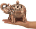 K COOL Alloy Incense Holder Stand Elephant Cone Coil Incense Burner Ash Catcher with Lid, Aromatherapy Ornament Home Decoration for Indoor Outdoor (Red Copper)