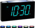 Rocam Digital Alarm Clock for Bedrooms - Large 7" LED Display with Dimmer, Snooze, 7 Night Light, Easy to Set, USB Chargers, Battery Backup, 12/24 Hour for Kids,Boys,Teens,Heavy Sleepers(Blue)
