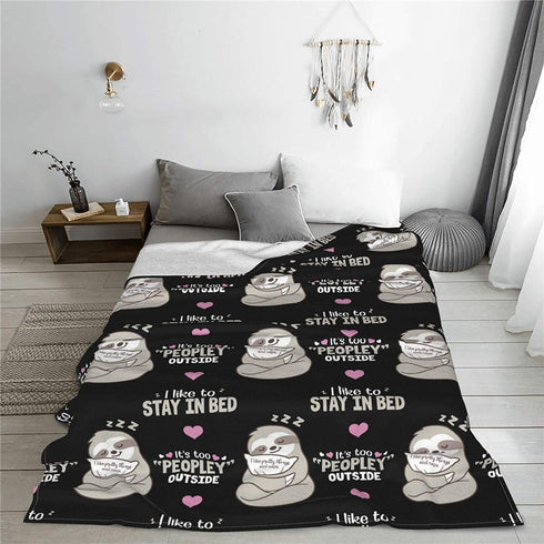 Multi Theme Blanket Size Lightweight Super Soft Comfortable Luxury Bed Blanket Microfiber(Black Sloth 40"x50")